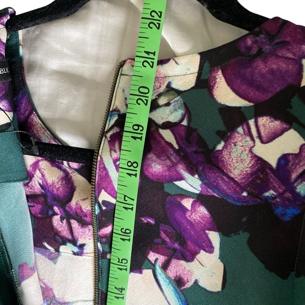 Banana Republic Sleeveless Double Layered Floral Peplum Mini Dress green 10 - Picture 13 of 14